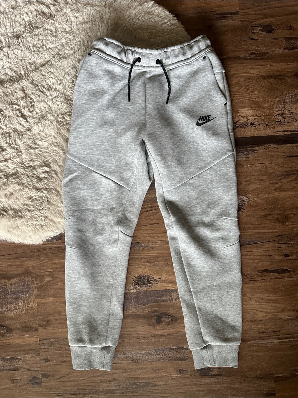 Nike Tech Light Gray Kids Joggers with Drawstring